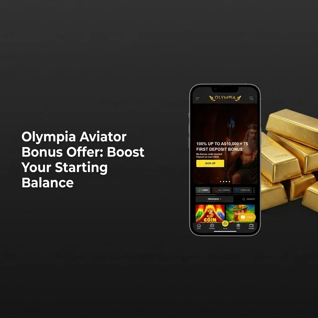 Olympia Casino 100% deposit bonus up to A$10,000 plus 75 free spins for new players to boost Aviator gameplay