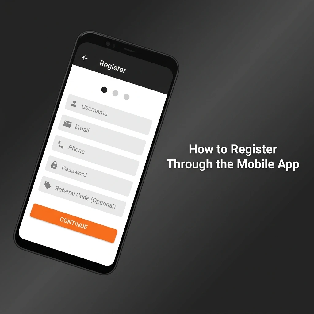 Step-by-step mobile app registration guide for Australian players showing sign-up process, account verification, and welcome bonus claim