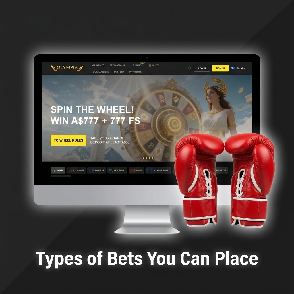 Diagram showing three bet types on Olympia: Single, Express Accumulator, and System bets explained