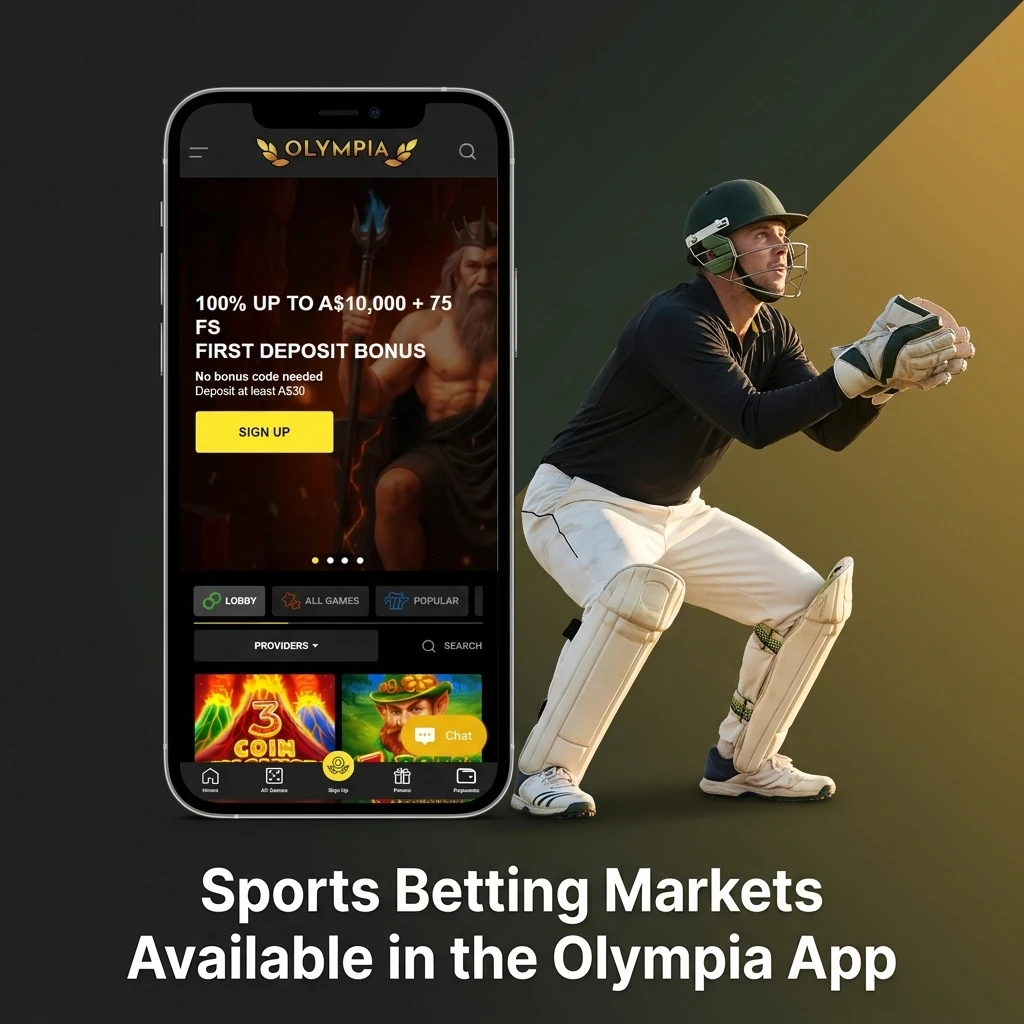 Olympia betting app sports markets including football, tennis, AFL, esports and more in LIVE and LINE modes