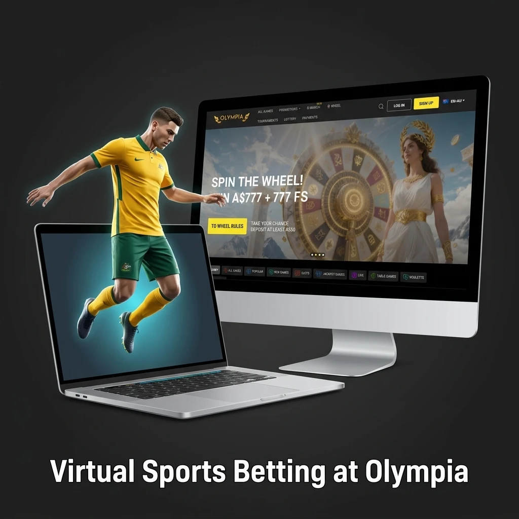 Virtual sports betting options at Olympia including football, horse racing, greyhound racing and tennis simulations