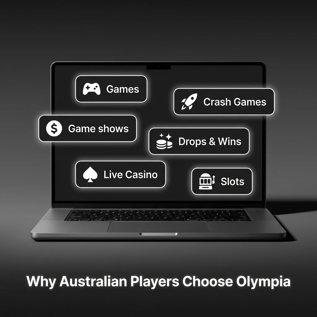 Australian players at Olympia Casino enjoying fast PayID payments, mobile gaming, and 24/7 support on a secure platform