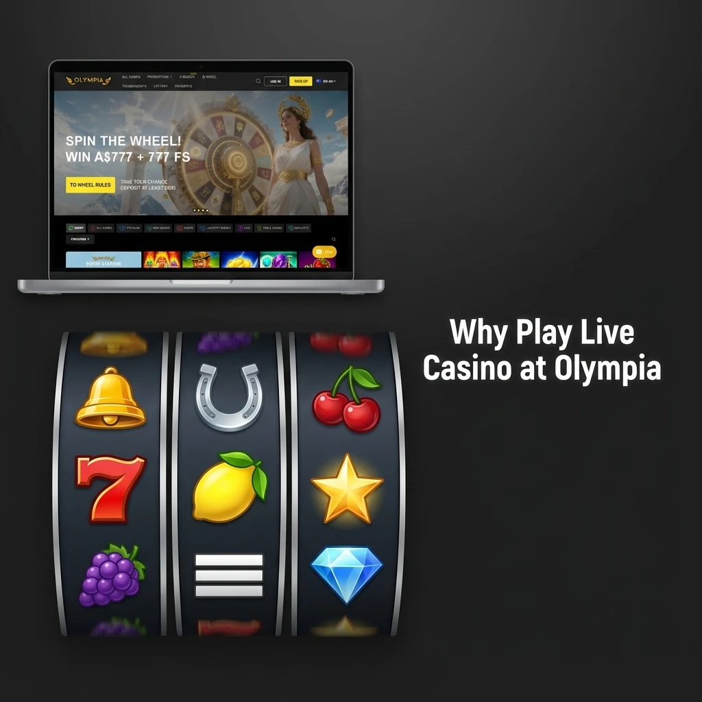 Olympia live casino with real dealers, multi-provider games, mobile play, flexible bets & exclusive live game shows for Aussie players