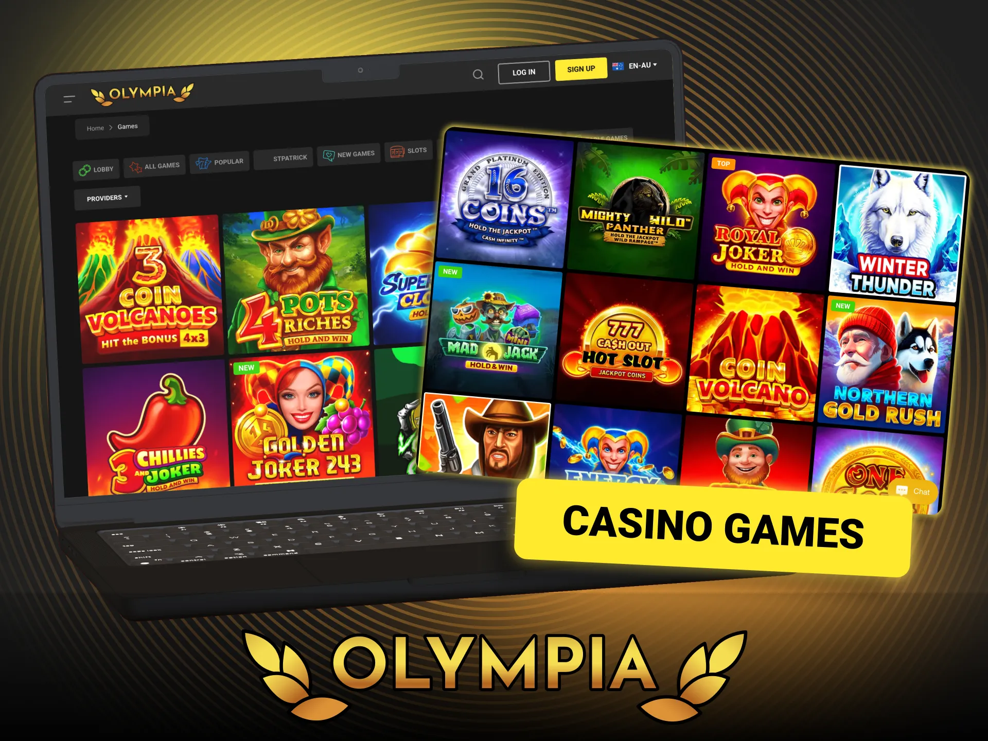 Browse the extensive Olympia casino library featuring thousands of game titles.