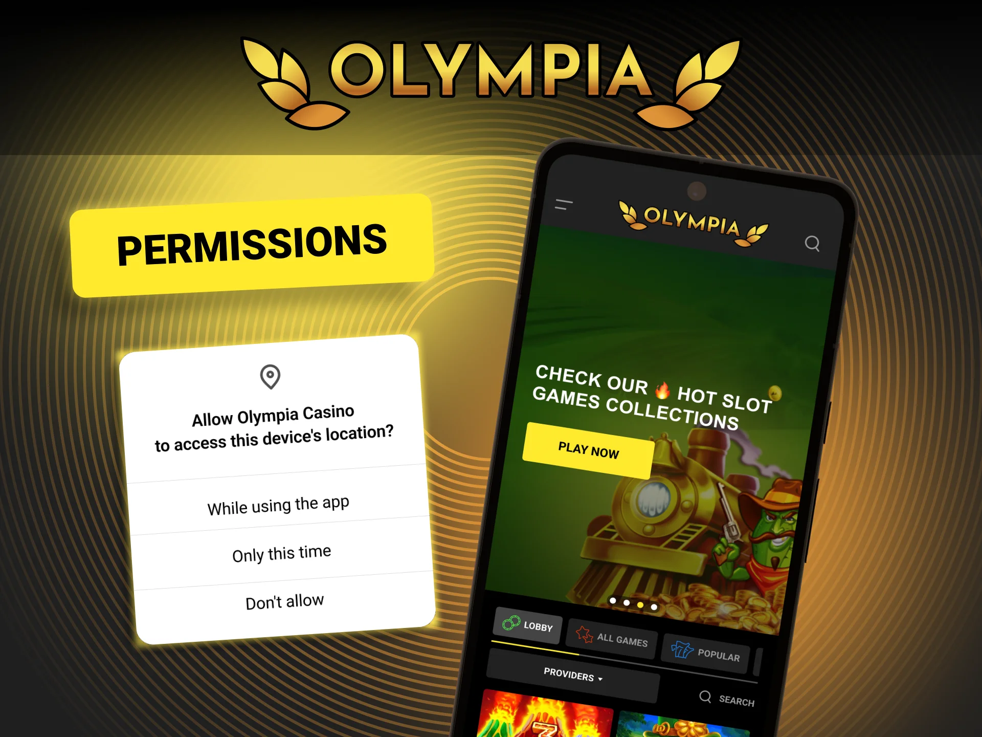 Allow location access to verify your region for Olympia compliance.