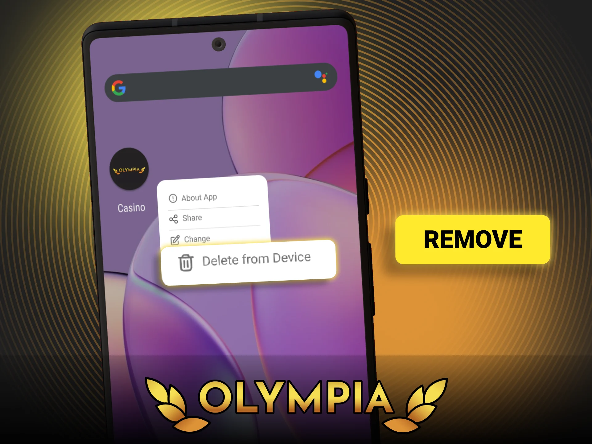 Uninstall the Olympia app from your Android device easily.