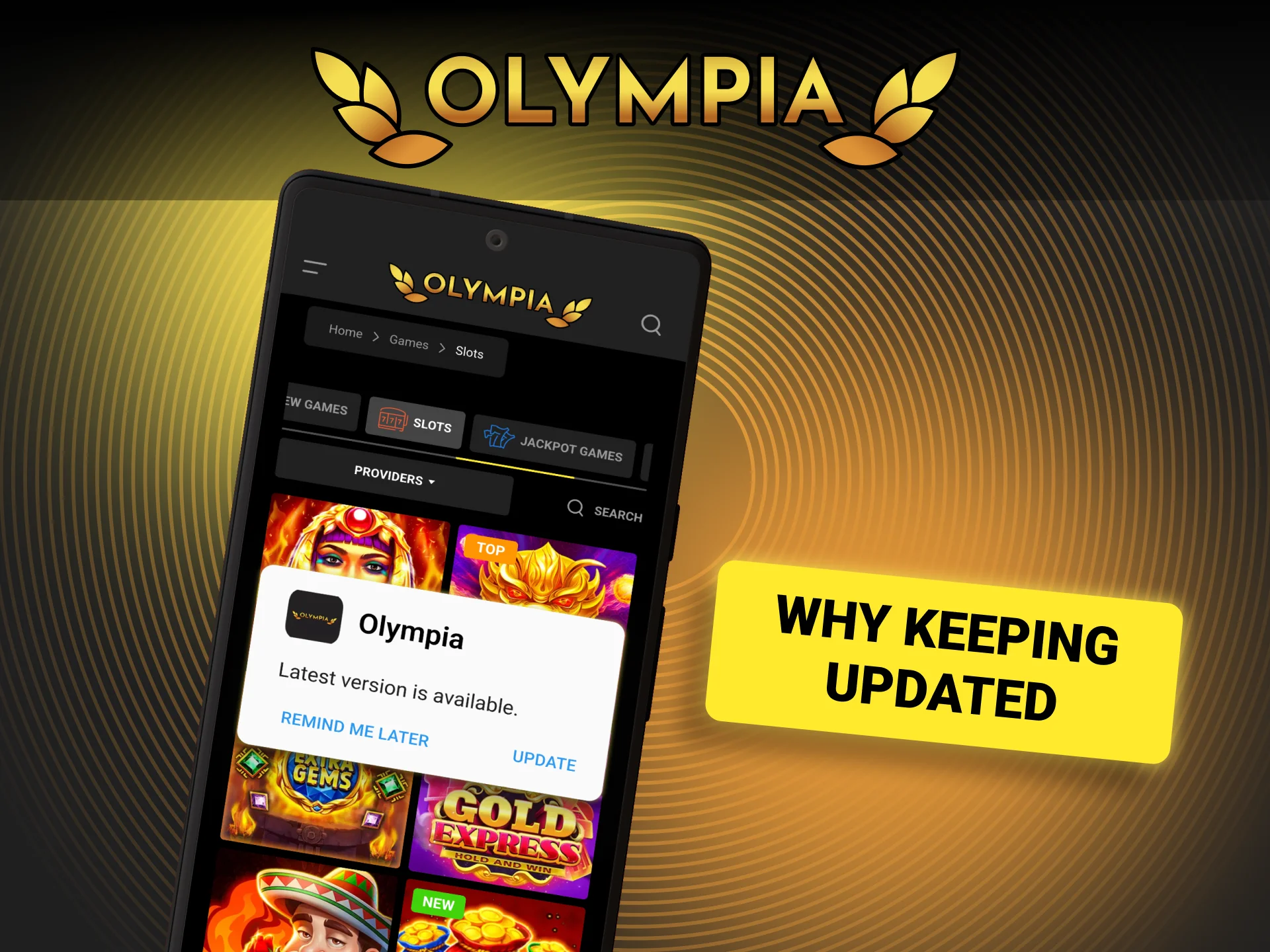 Improve Olympia app stability and reduce crashes with updates.