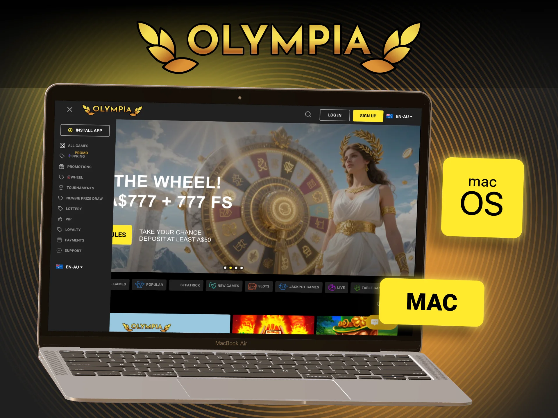 Start the Olympia installation on your MacBook or iMac device.