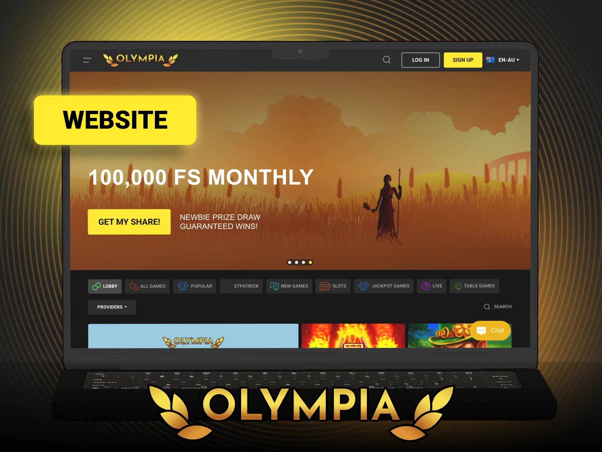 Play your favourite games directly on the official Olympia website.