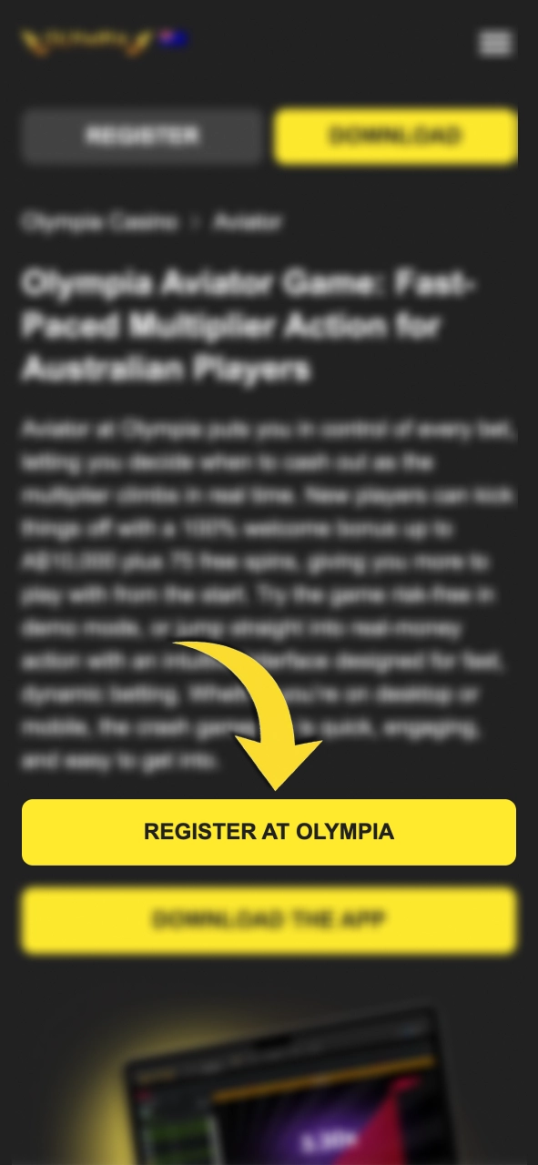 Create your Olympia account now and get ready to play Aviator in minutes.