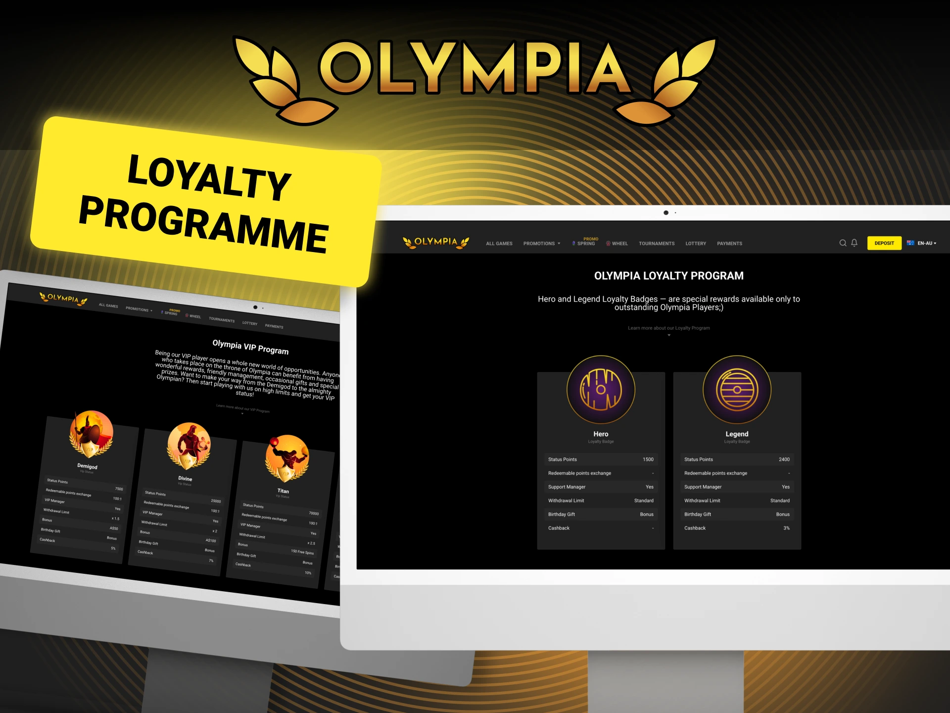 Discover Olympia now and enjoy rewards that grow with your activity.