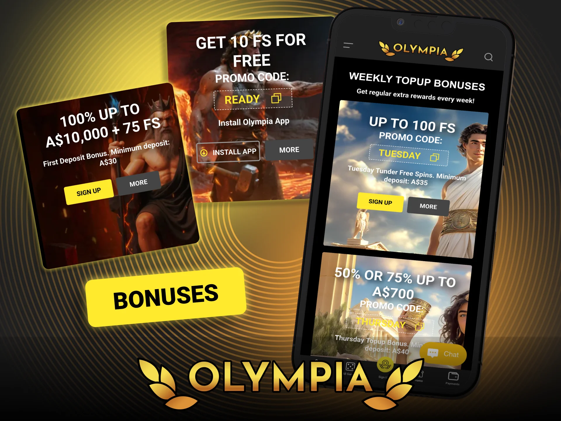 Access the full summary of Olympia promotions for Australian players.