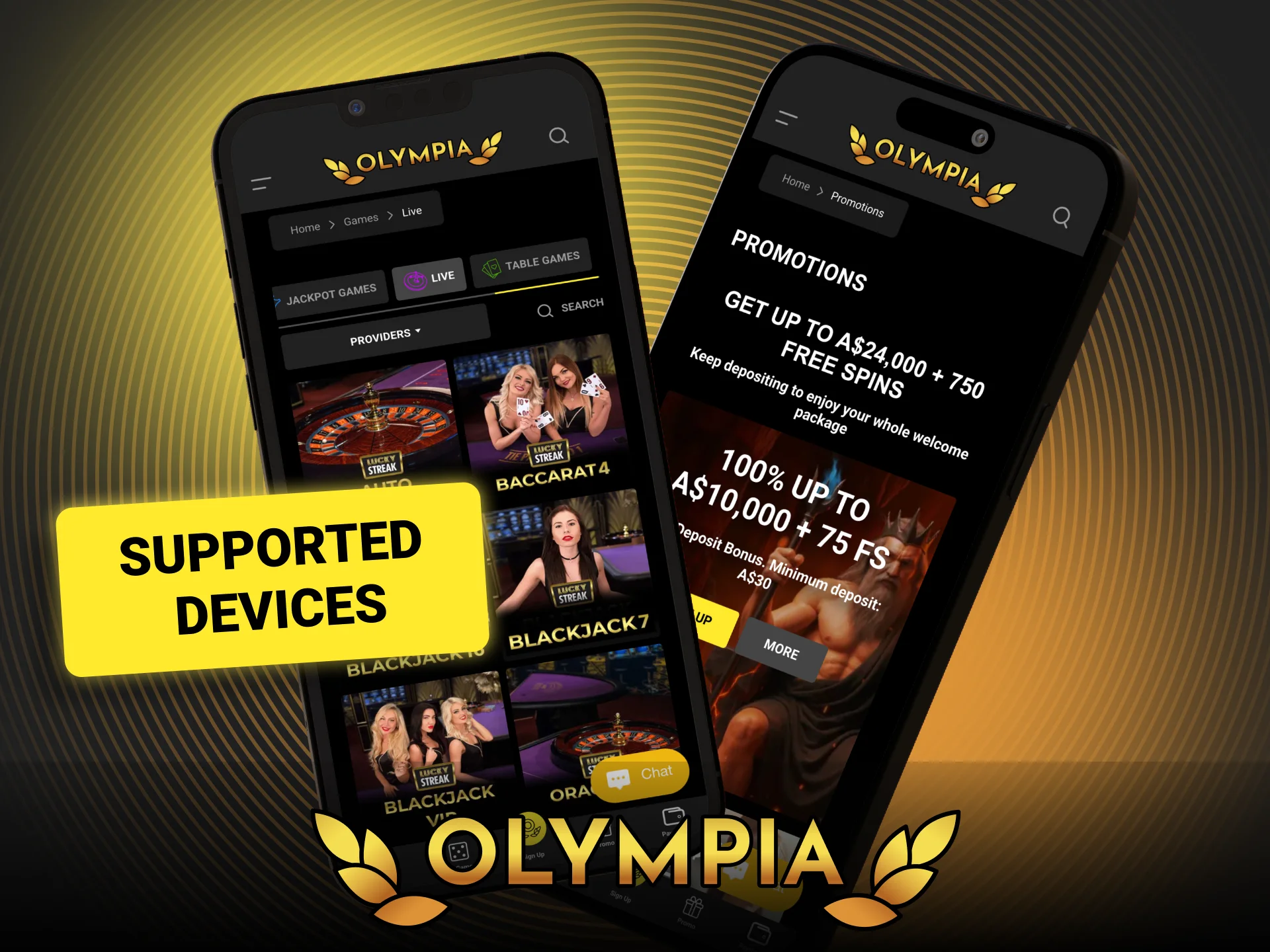 Check the list of supported Apple devices for the Olympia app.