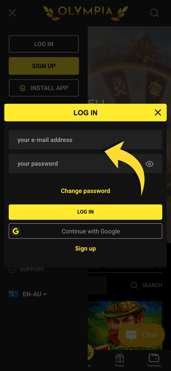 Enter your details on Olympia today and log in without delays.