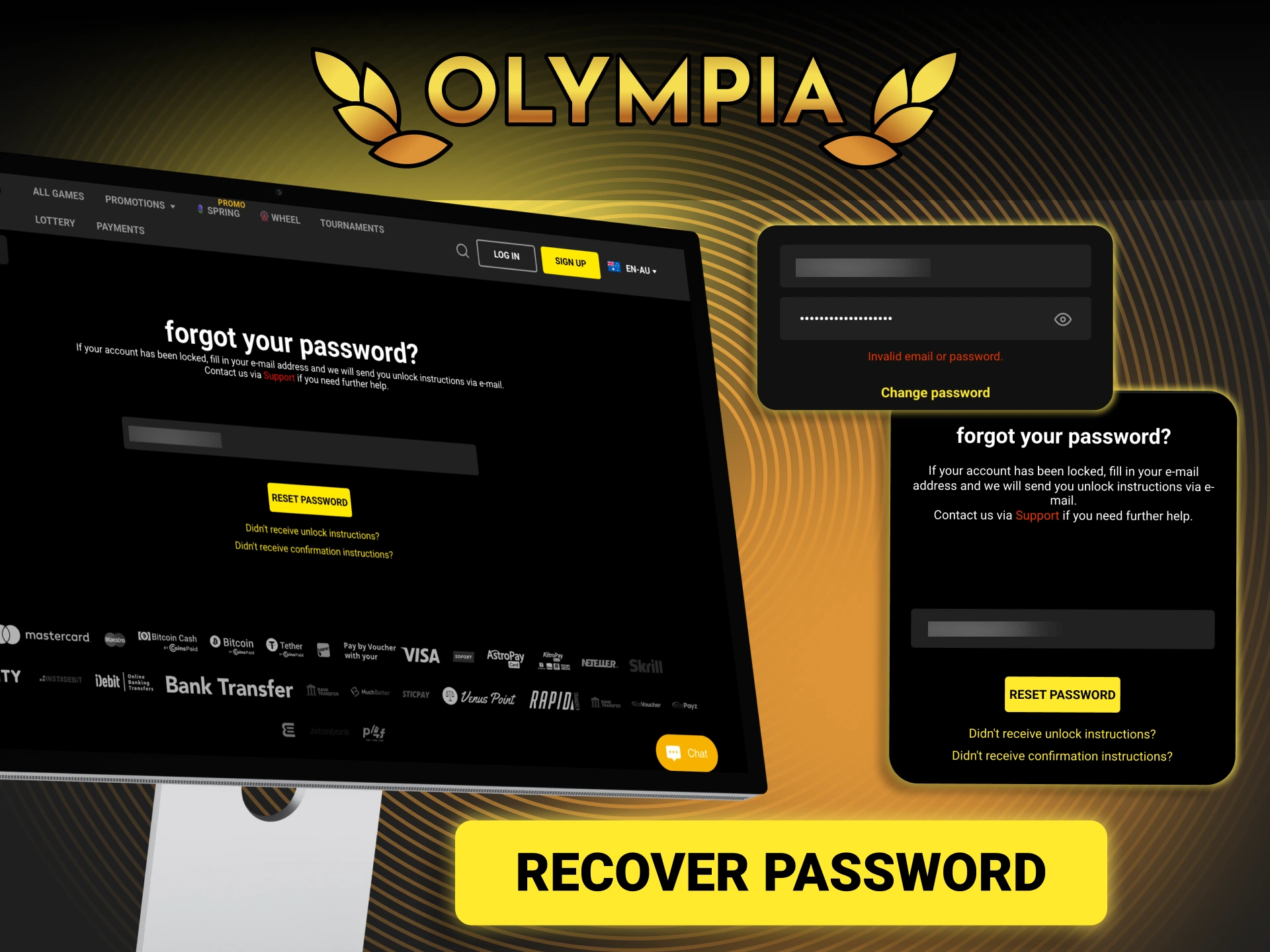 Recover your Olympia password now and regain access in just a few steps.