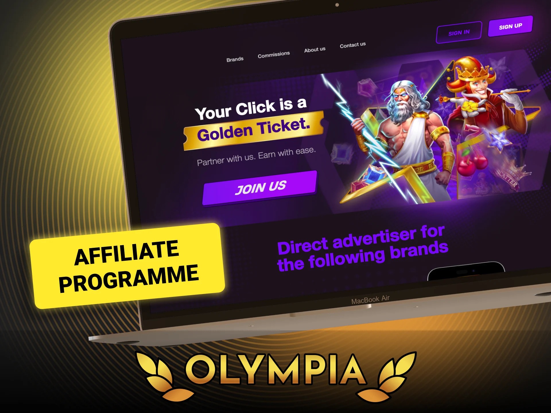 Join the Olympia affiliate programme to earn commissions.