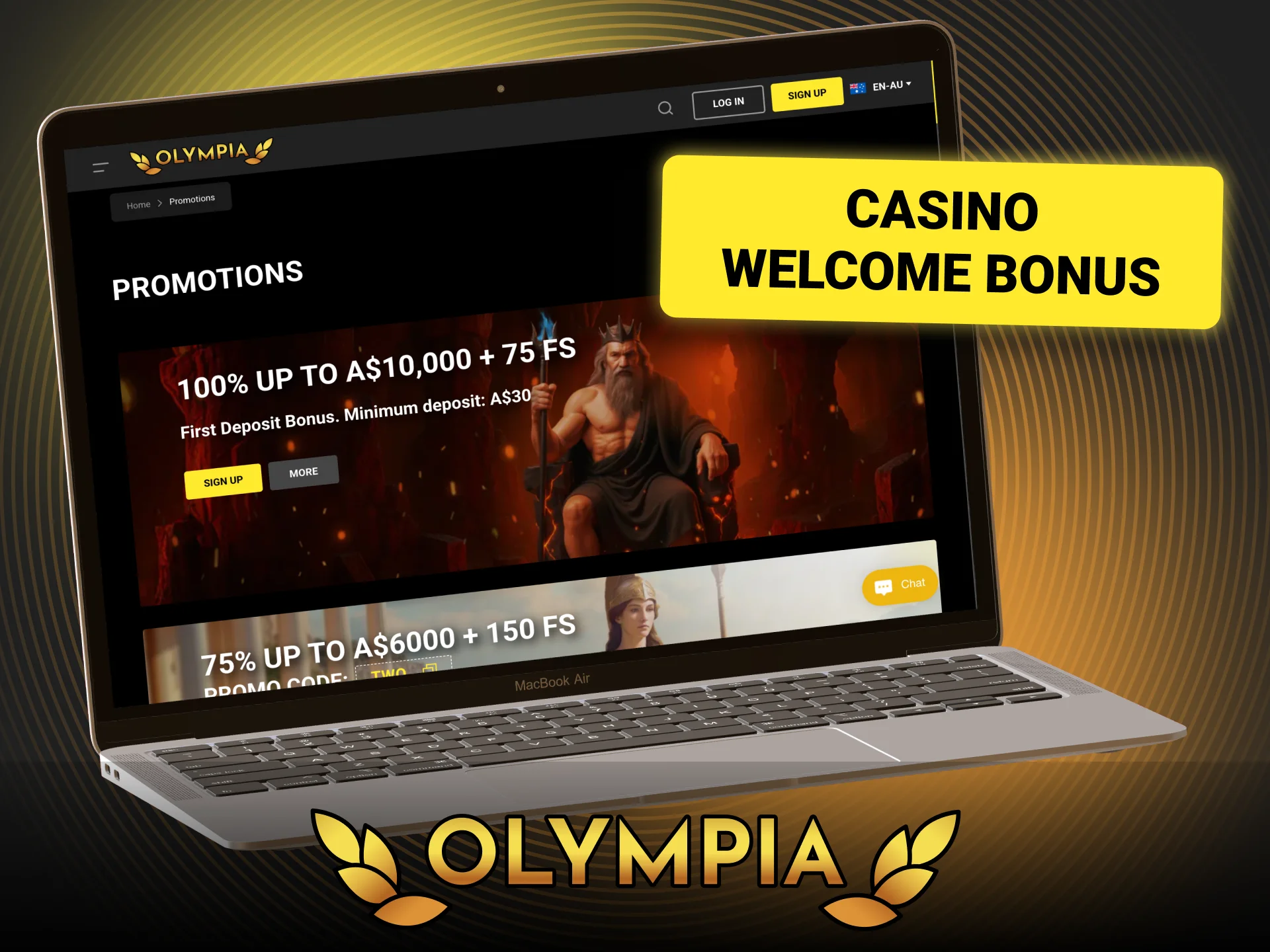 Play selected slot titles at Olympia with free spins.