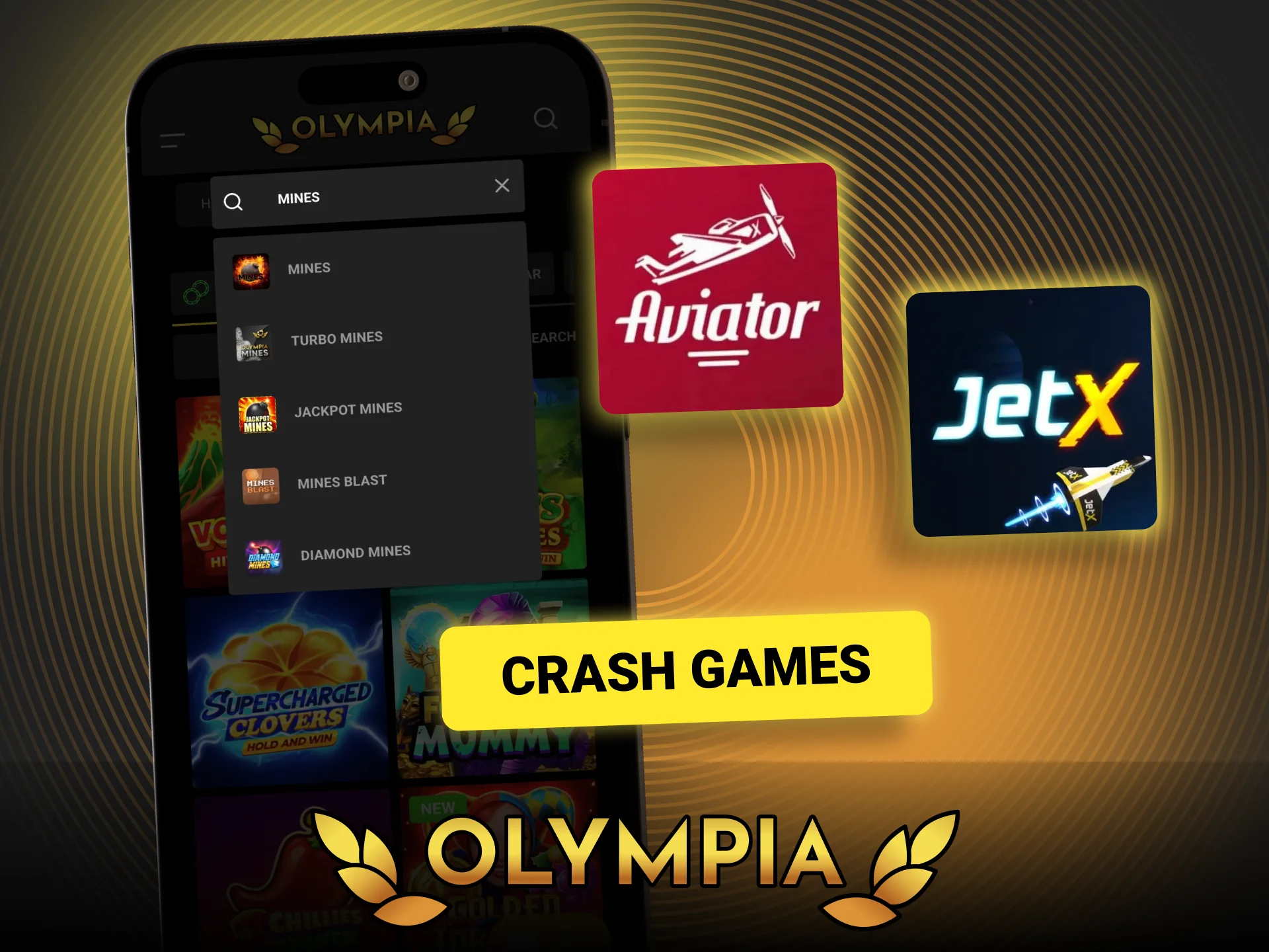 Play fast paced crash games and win big at Olympia.