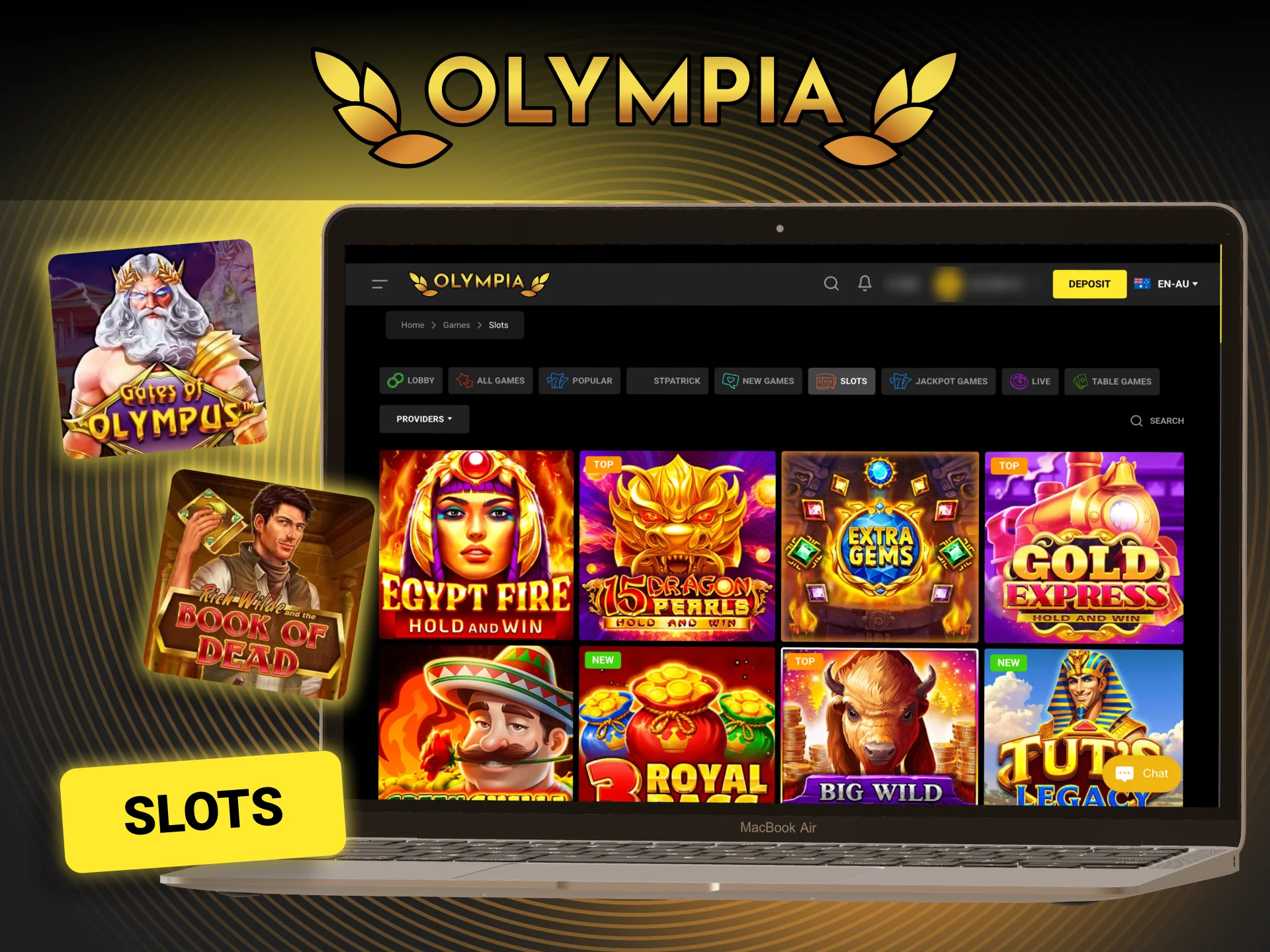 Discover new and classic slot titles at Olympia online.