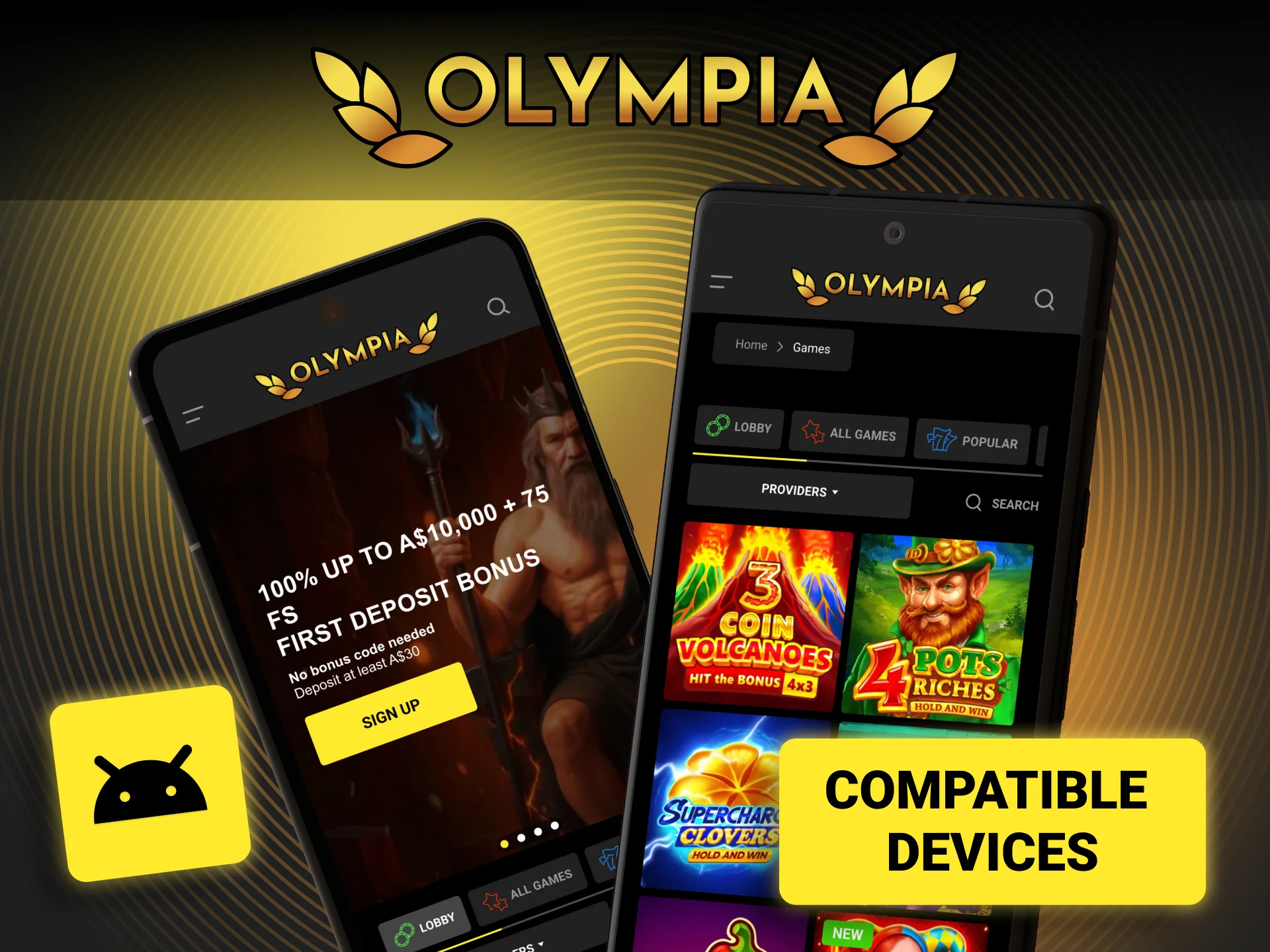 Check the list of Android devices compatible with Olympia app.