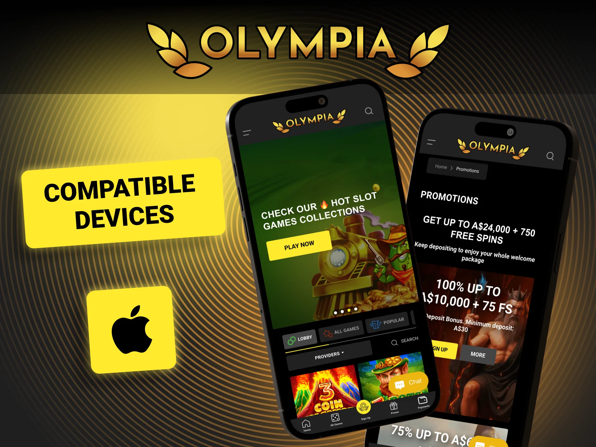 View the list of Apple devices compatible with Olympia.