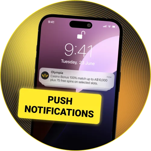 Enable Olympia push notifications for exclusive bonus alerts.