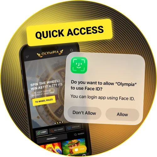 Enable Face ID or fingerprint login for quick access to Olympia.