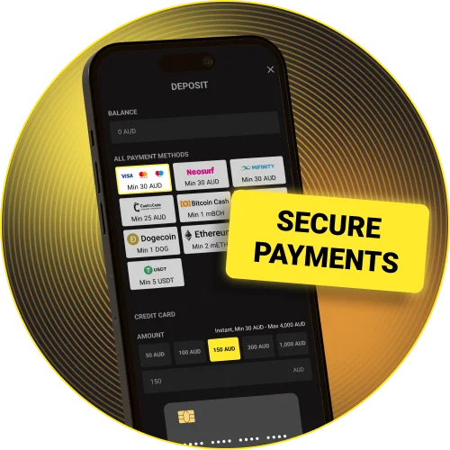 Make fast and secure deposits directly in the Olympia app.