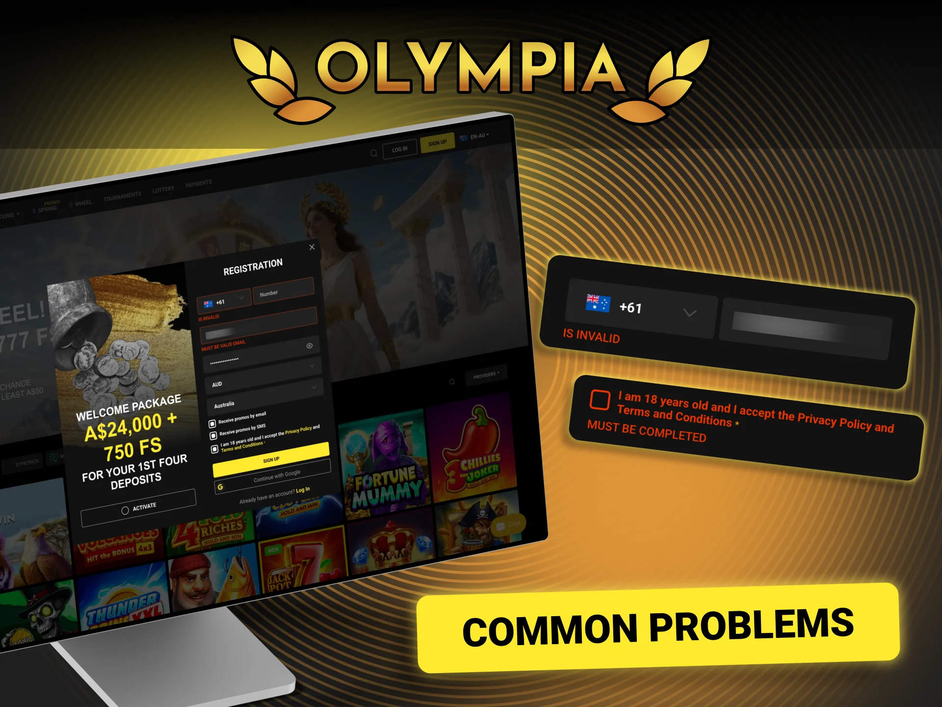 Open Olympia now and resolve account problems with fast support service.