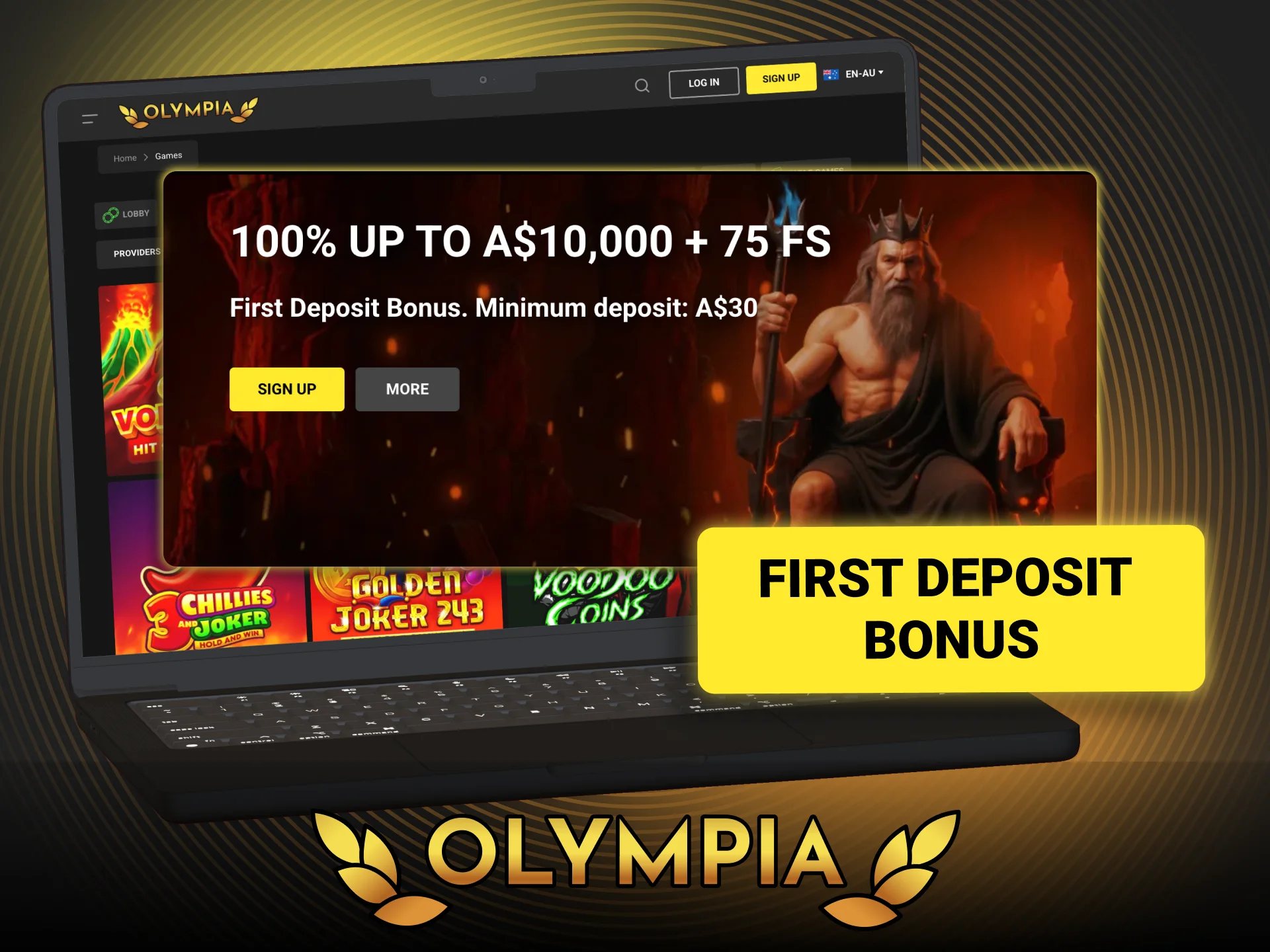 Boost your starting balance with the Olympia welcome offer for Aussies.