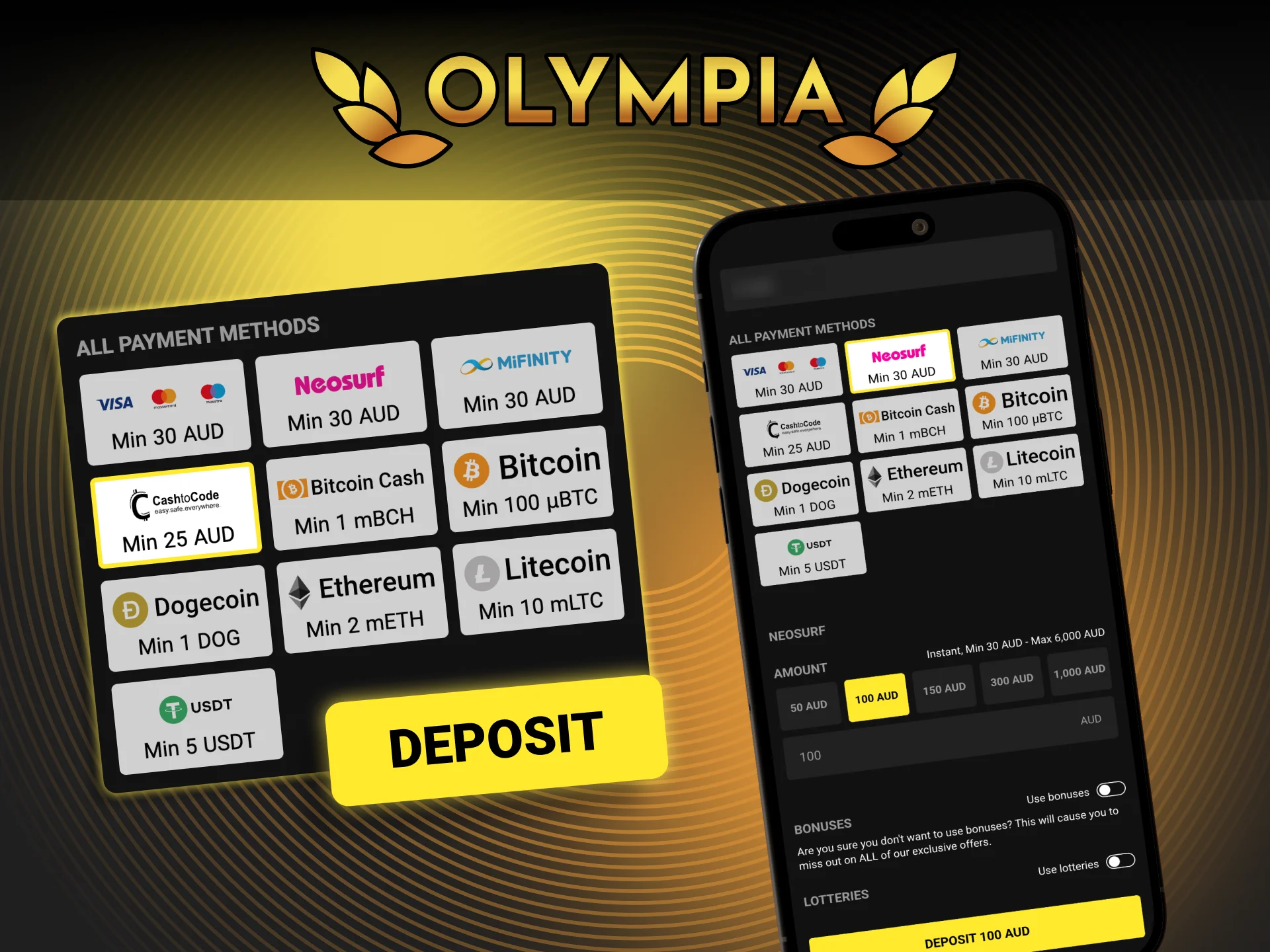 Make a mobile deposit in the Olympia app in under two minutes.