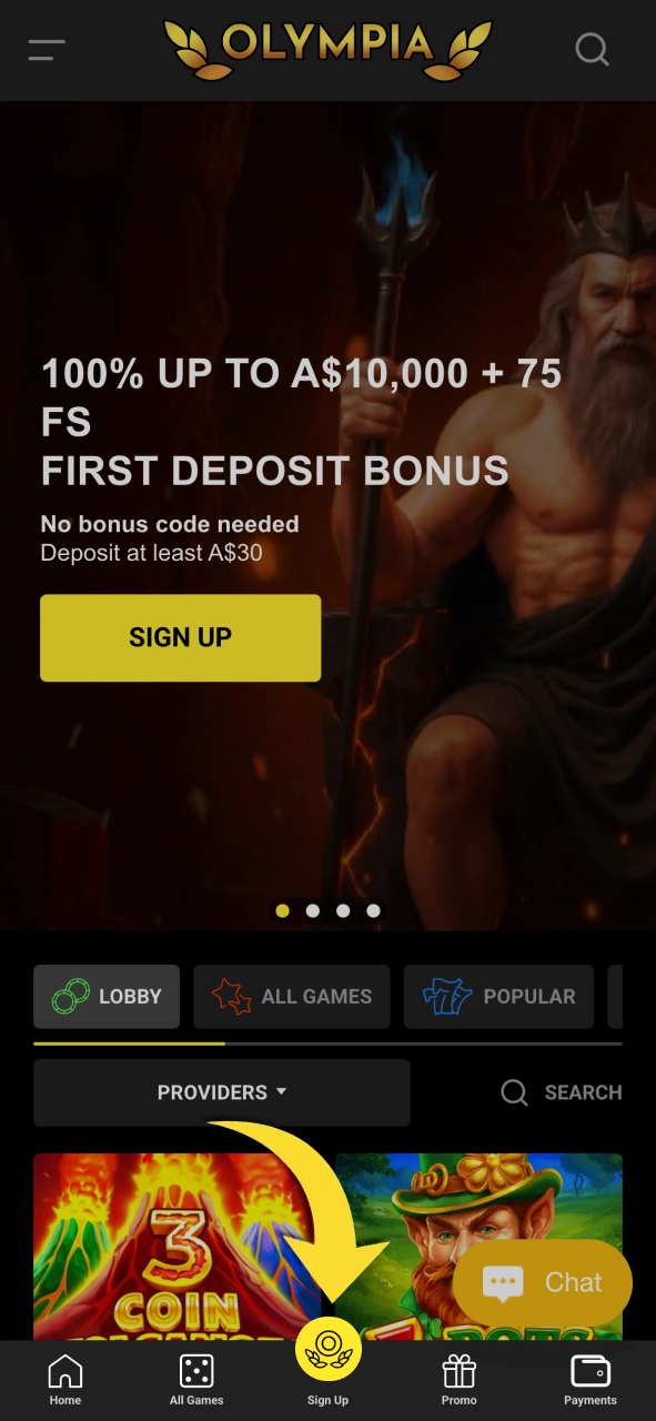 Sign up with Olympia now and start your account in just a few minutes.