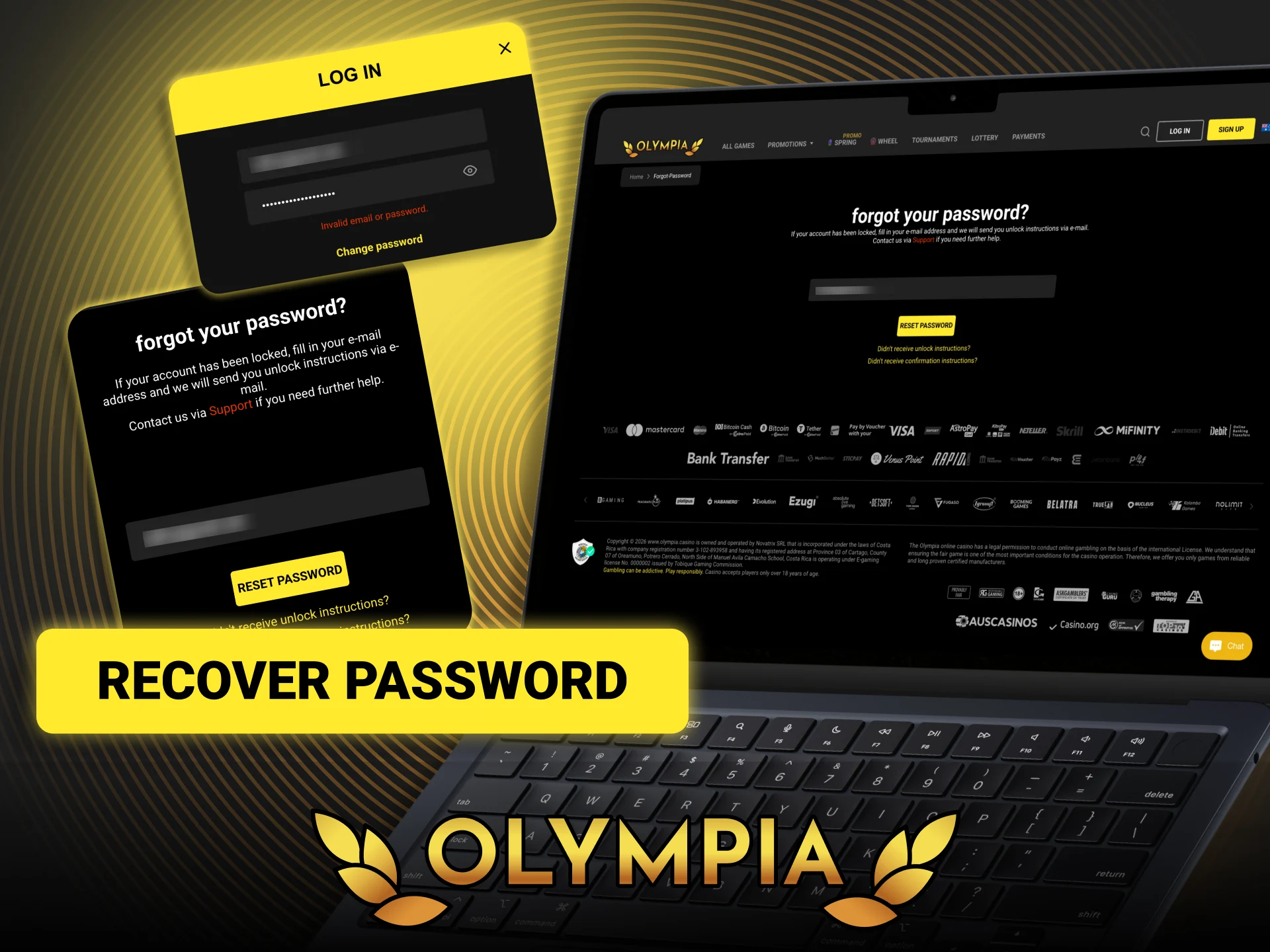 Reset your Olympia password now and regain access with a quick recovery process.
