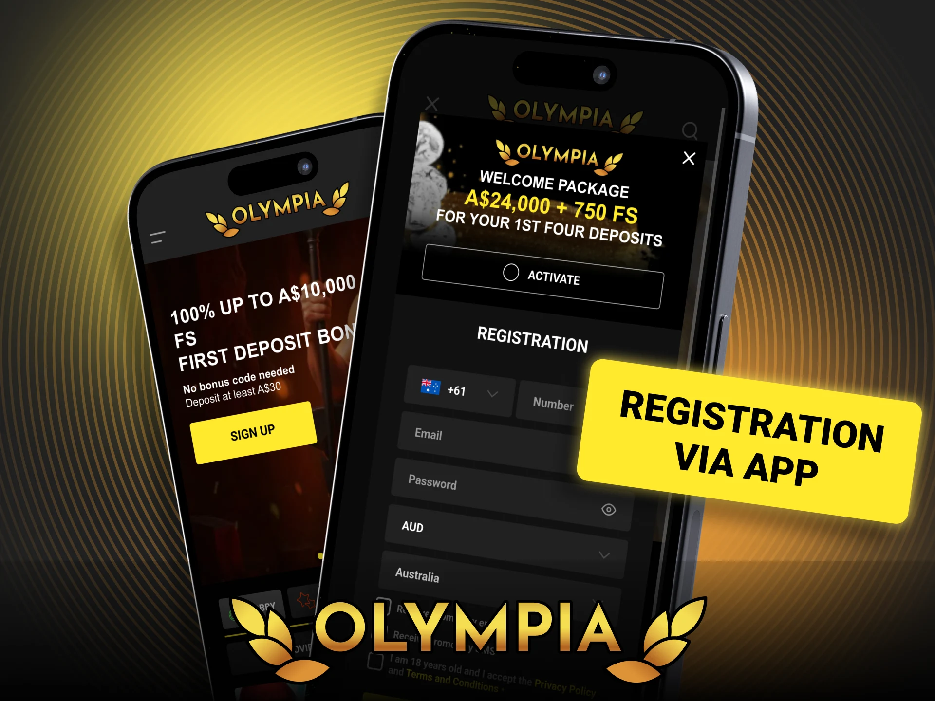 Play with Olympia today and enjoy easy account creation on mobile.
