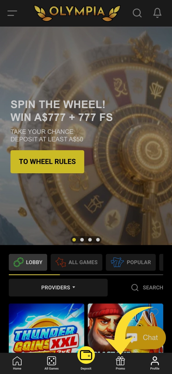 Activate your Olympia bonus today and enjoy extra funds and free spins.