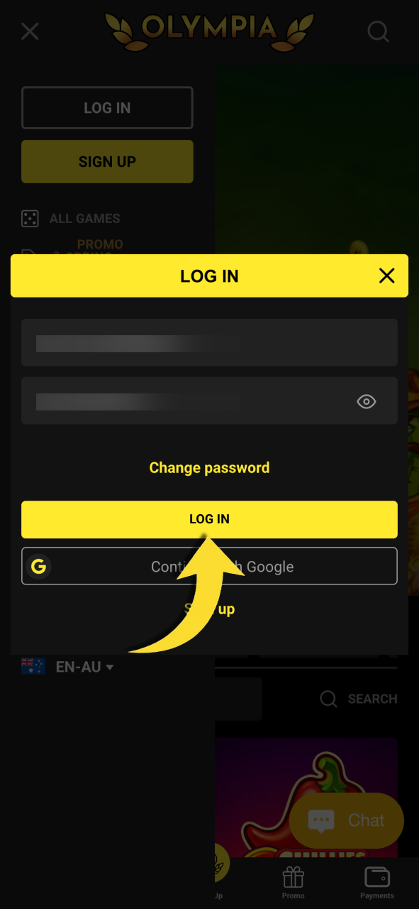 Log in to Olympia now and access your account to start playing slots.