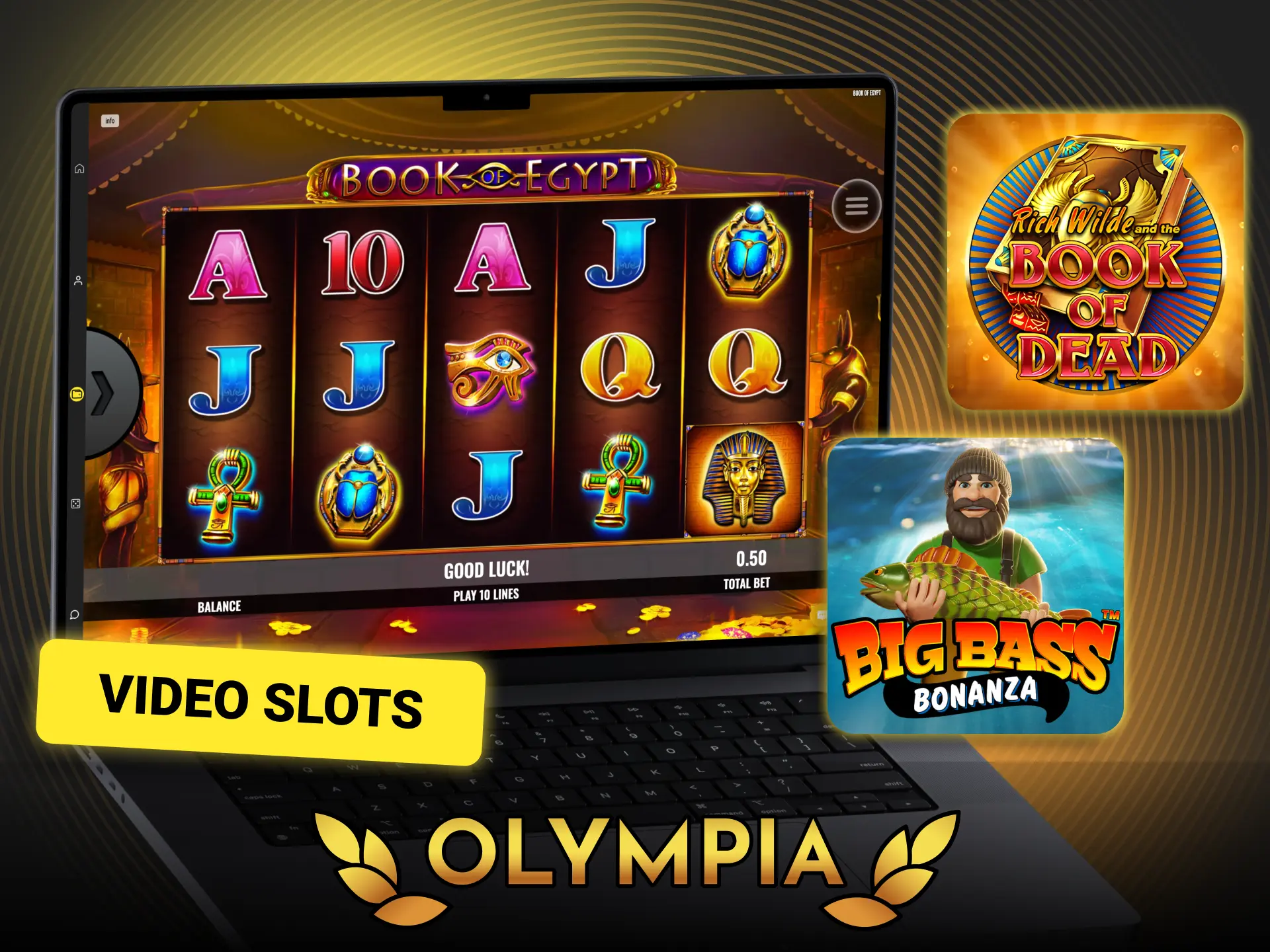 Launch your gameplay with Olympia and spin popular video slot titles.