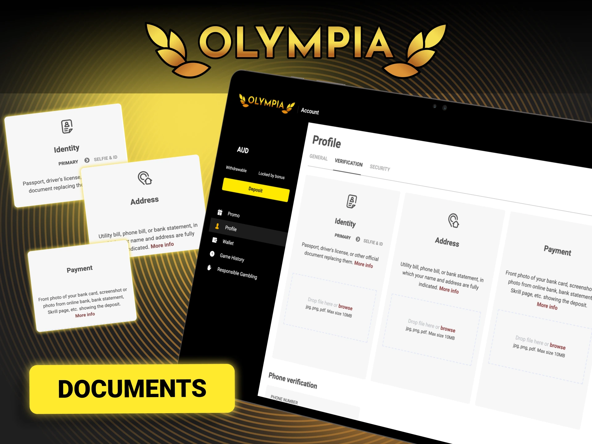 Start Olympia verification now and submit accurate documents for approval.