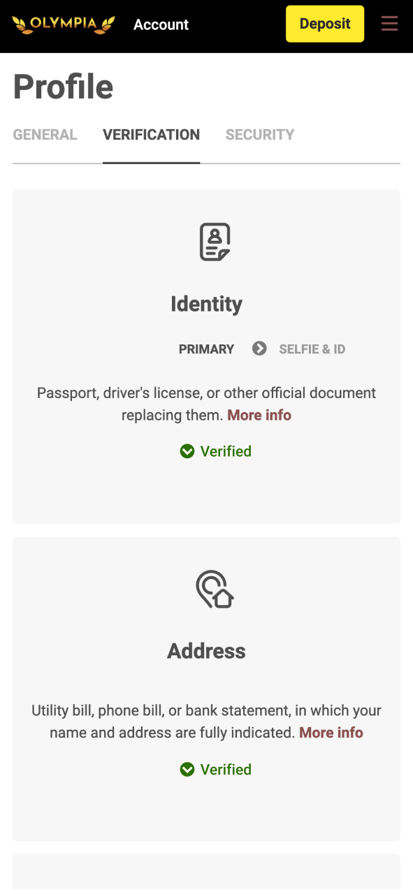 Wait for Olympia confirmation now and get verified quickly with fast review times.