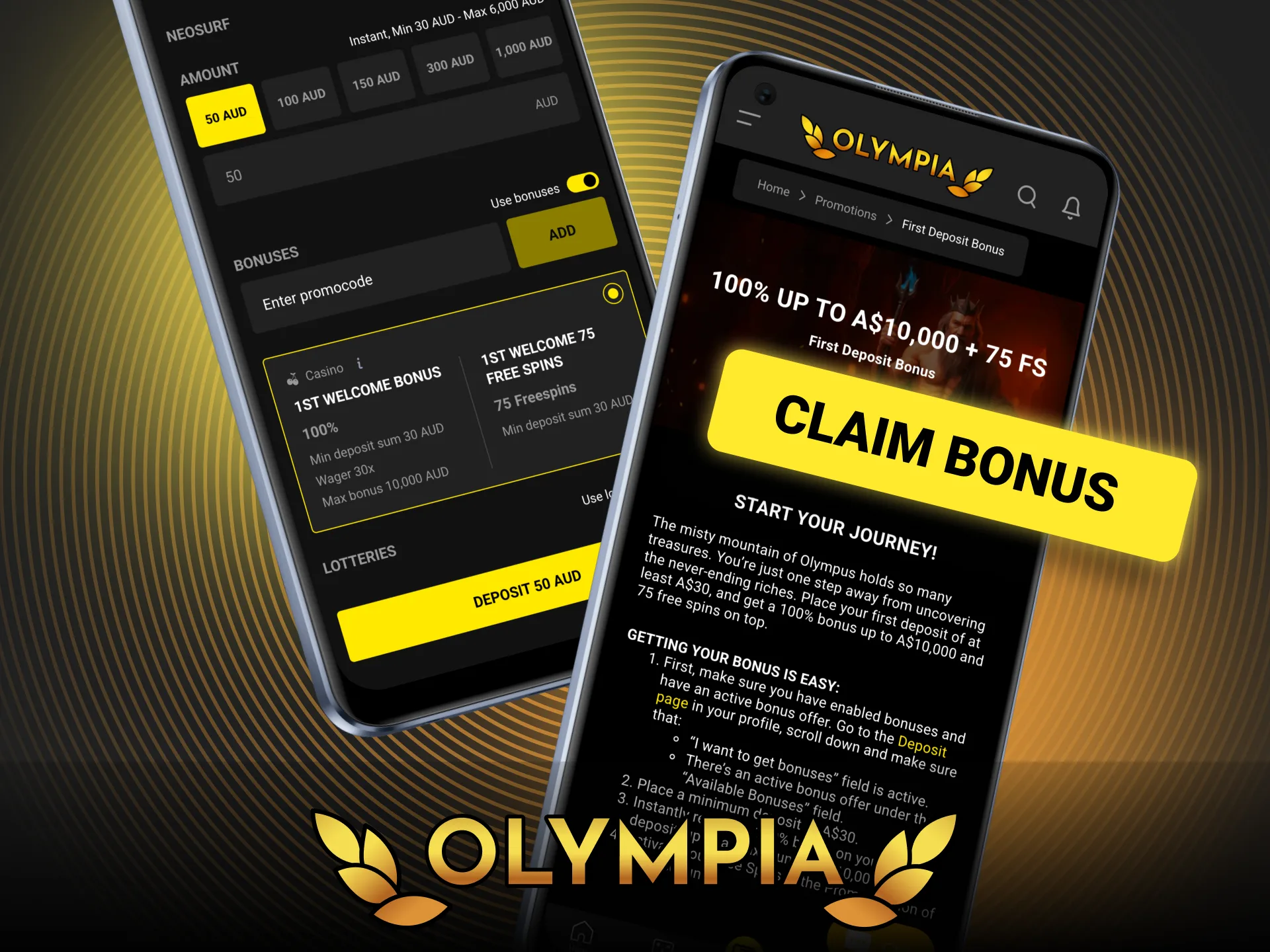 Open Olympia now and claim your welcome offer with ease.