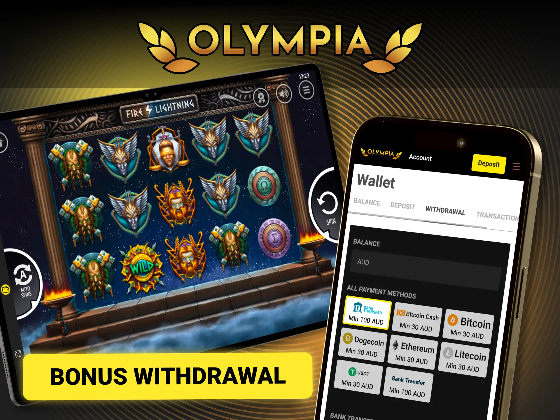 Understand Olympia wagering now and convert your bonus into real withdrawable funds.